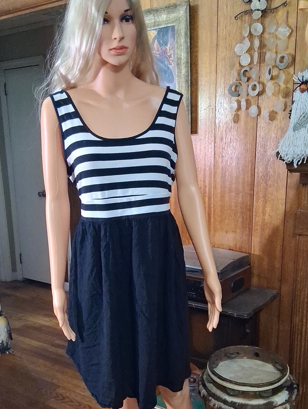torrid Black & White Striped Tank Midi Dress